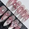 Valse nagels Emmabeauty Sparkling Pink Heart verwijderbare herbruikbare HOOG KWALITEIT HANDMADE PERS ZIJN EF EFFECTE EN MOOTE STYLE