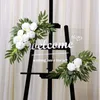 Flores decorativas 19.6in 2pcs Artificial Flower Swag Floral Garland Wedding Arch Kit para Sign Rustic Deco