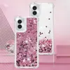 Flytande fodral för Motorola Moto G Power 5G 2024 G Play 4G 2024 Power 2023 Stylus G 5G Heart Love Airbag Clear Quicksand Bling Glitter Soft TPU Four Corner Shockproof Cover Cover Cover Tous