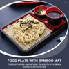 Geschirrssätze plattdarsteller kaltes Nudelplatten -Servierschale Kochen mit Bambus Matte Soba Nudeln Restaurant Gericht