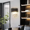 Wall Lamp Black LED Crystal Sconces Lighting Bedroom Bedside Lights Corridor Stairs Decor