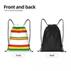 Bolsas de compras Bolsa personalizada Rasta Stripe Drawstring Men Women Mulheres Backpack de Armazenamento de Ginásio Esportivos Jamaicanos