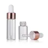 Clear Glass Dropper Bottle 1ml 2ml 3ml 5ml with New Rose Gold Cap Glass Essential Oil Pipette Bottle Ikwwm