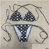 Bikinis Conjunto de roupas de banho feminina Mulheres y Impresso Biquíni Conflexão Push-Up Bra Bra Beach Swimsuit Size S-XL Drop Delt Sports ao ar livre Swimm dhfkh