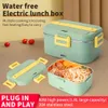 Electric Lunch Box Portable Rice Cooker Heating Bento Box Dubbelskikt Foder Matbehållare Steamer Heat Lunch Box For Car Home 231221