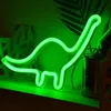 Dinosaur Shape Design Néon Sign Sala Light Decorações de parede Domínio LED Nights Lights Homes Ornament GJ-Dinosaur Green2725