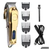 Haar Trimmer Clipper Electric Draadloos scheerapparaat 0 mm mannen Kapper Snijden Hine voor oplaadbare USB -druppelaflevering DHPZ6