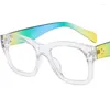 Güneş Gözlüğü Anti-Blue Hafif Gözlük Kadınlar Optik Gözlükler Şeffaf Çerçeve Gözlükler Kişilik Renk Gradyanı Templea gözlük
