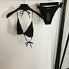 Kvinnors sexig designer bikini badkläder tryck brev låg midja bikinis strand semester simning set kvinna badväder baddräkter kläder