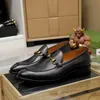 Horsebit Shoes Designer Men Mocomotos de logotipo duplo