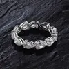 Pierścienie ślubne Wong Rain 925 Srebrna gruszka Pear Cut Diamond High Carbon Diamonds Pierścień zaręczynowy