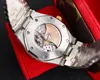Top Luxury Men's Watch Gold en Silver Double Color Roestvrijstalen diamant-set hoesje automatische mechanische beweging boog buckle 42 mm ricro