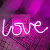Nattlampor ledde neon kärlek form lampan lampbatteri USB dubbeldriven nattljus för inomhus julbröllop födelsedag269w