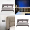 Yatak Odası Mobilyaları Masif Ahşap Deri Yataklar Sessiz Boyutlar ve Renkler Özelleştirilebilir Damla Teslimat Ev Bahçesi DHHCD