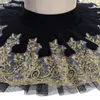 Scene Wear Black and Gold Professional Ballet Dance Tutu Kjol Practice Dancewear Repetition Platter Tutus Ballerina Half Bll563