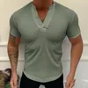 T-shirts pour hommes à manches courtes à manches courtes t-shirts à manche en V décontracté