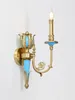 Wall Lamps Red/Blue Antique Copper Lamp For Living Room El Fixture Lighting Huge E14 LED Bedroom Corridor Stair Indoor Sconces