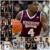 Mississippi State Basketball Jersey NCAA gestikte jersey Elk naamnummer Heren Dames Jeugd Geborduurd Tolu Smith Trey Fort Adrian Myers