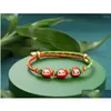 Charm Bracelets Chinese Traditional Ethnic Style Colorf Rope Alloy Hand-Woven Thread Childrens Baby Adt Red Bracelet Drop Delivery Dhnpk