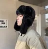 Vinter förtjockar varm beanie ryska mössor mode ushanka öronflup pilot hatt koreansk kvinnor trend bombplan hatt justerbar 231221