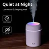 Humidifiers 1PC 300ML Air Humidifier Colorful Atmosphere Light Mute Humidification Mini Creative Colorful Cup Desktop Home Car Humidifier-Gr