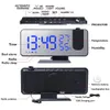 LED Digital Projection Alarm Clock Electronic met FM Radio Time Projector Slaapkamer Bedide Mute 231221