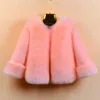 Jackets 2023 Girls Faux Grass herfst en winter kleine grote kinderen kleding baby fur verdikte katoenen jas