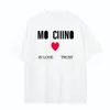 2023 Designer Pa T Shirt Luxury Brand Mo Shixiongclothing Skjortor Spray Heart Letter Cotton Short Sleeve Spring Summer Tide Mens Womens Tees