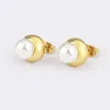 Orecchini per borchie AIBEF Natural Fresh Water Pearl Gold Colore Gold Women Wedding Jewelry Anniversary Accessori Regali di fidanzamento