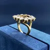 Bandringe Vintage Living Black Gem Handgemaakt -Modus Ring für Frauen 231222