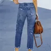 Mode Gebroken Gaten Kwastje Potlood Jeans Womens Stretch Slim Fit Broek Vrouwelijke Zoete Stijl Straat Casual Denim Broek 231221