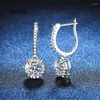 Orecchini per borchie Silver 925 Originale Total 2 Carat Brilliant Cut Diamond Test Oltre matrimonio Moissanite per adolescenti Gioielli Gemsone Gioielli301D