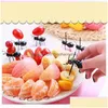 Gabeln 12pcs/set niedliche küche wiederverwendbare Ant Obstgabeln Plastik Plastik Tootick Tischgeschirr Dessert Kuchen Snack Gabeln Design Geschenk Drop Lieferung Home Dhzag