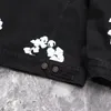 Denim Teers Hoodie Kalitesi 1: 1 Tasarımcı Denim Ceket Pantolon Stil Vintage Üç Boyutlu Köpük Kapok Baskı Graffiti Erkek ve Kadın İşlemeli Üst ve Pantolon Seti