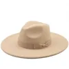 Wide Brim HATS Simple British Style Men Femmes d'hiver Bow Wool Fedoras Cap 9 5cm Big Wedding Jazz214x