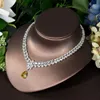 Hibride Elegant Femmes Bijoux de mariage Africain Cz Crystal Drop Drop Bridal Collier et boucles d'oreilles Bijoux N789 231221