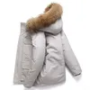 Col de fourrure blanc canard vers le bas veste d'hiver hommes coupe-vent à capuche épaissir multi poche manteau mâle garder au chaud 30 degrés Parkas 231222