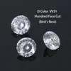 Round 100 Faceted Cut Loose Stones 055 D Color Russian Bird's Nest Diamonds Stone With GRA 231221