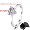 Smyoue Weißgold 0,5ct 5 mm Herz geschnittener Ring für Frauen S925 Solid Silver Lab Diamond Ehering Luxusschmuck Gra 231221