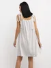 Women's Sleepwear Hiloc White Black Knitted Nightgown Woman Dresses Spaghetti Strap Lacing Nightdress Spring Backless Above Knee Night Dress