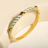 Bangle JINHUI Colorful Light Luxury Dropped Gum Bracelet Candy Bar Color Zircon Inlaid Stainless Steel Fashion Women's Jewelry