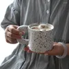 Mokken drinken keramische handgreep kopje mug koffie met dekselthee -espresso keuken schattige porselein botella de agua accessoires