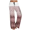 Pantalon pour femmes Brouped Casual Brack Wide avec texturé imprimé causal pantalon complet Vintage Ropa Mujer