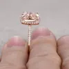 Bröllopsringar Marcatsa Brand Champagne Crystal Cubic Zirconia Ring Rose Gold Color Tone Fashion Engagement SMycken för Women253A