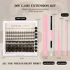 Cluster -Wimpern Erweiterungen Kit 220pcs natürliche dichte DIY Segmentierte Wimpern Weiche Licht handgefertigt wiederverwendbares Curling Geting Fake Wimpern Individuelle Wimpern