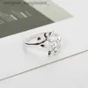 Band Rings Charms Two colors Olive Tree Branch Leaves Open Ring for Women Girl Wedding Rings Adjustable Knuckle Finger JewelryL231222