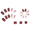 False Nails Square Flash Wine Red Falso Cover Fine Full Gel Colore Cherry per decorazioni per unghie da donna e ragazze