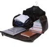 Luufan Crazy Horse Man Folding Suit Bag Business Travel with Shoe Pocket Cowhide Cover Luggge Suits 231221