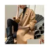 Womens Wool Blends 2023 Autumnwinter Coat Water Korrugerad lång Big Pocket Cashmere 231116 Drop Delivery Apparel Clothing Ytterkläder Co DH6BV