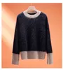 Dames truien top-end dames mode pure kasjmier o-neck losse gebreide trui elegante dame allemaal match lange mouw pullover jumper tops